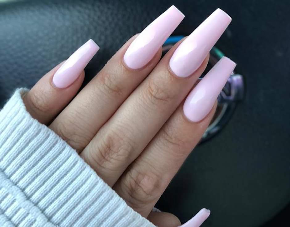 Coffin nails lunghe rosa nude