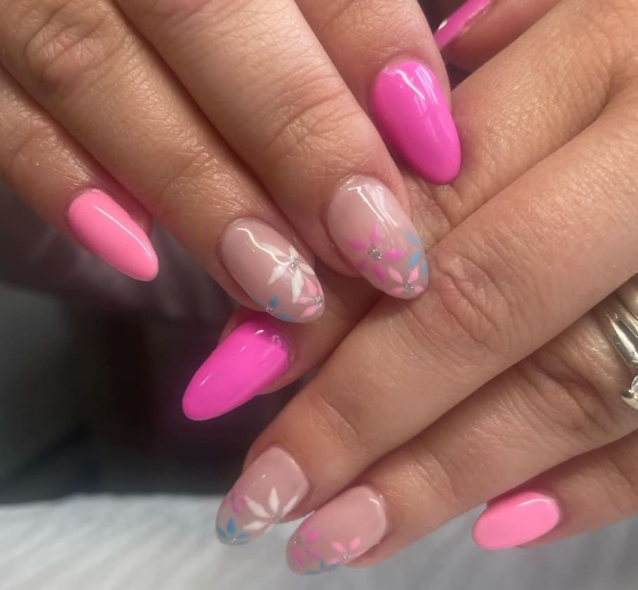 Flower nails rosa