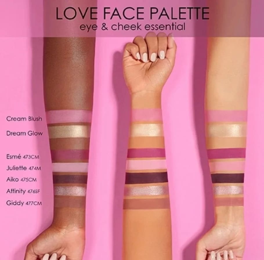 Natasha Denona Love Face Palette swatches