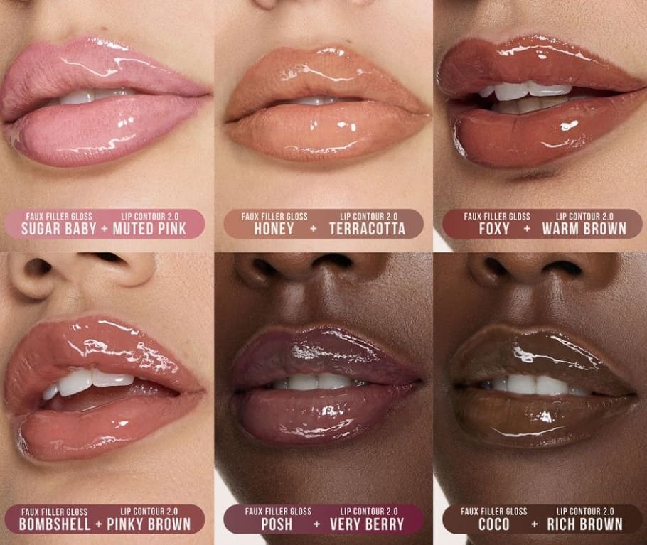 Huda Beauty FAUX FILLER swatches